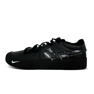 Nike Court Shot Abrasion Resistant Low top Skateboard Shoes Men's Black White