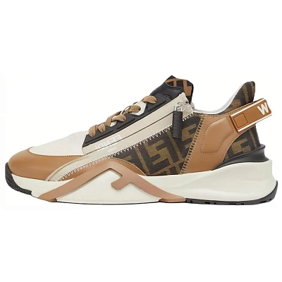 FENDI Flow Ff Jacquard Lace Up Sneakers
