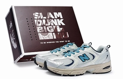 New Balance NB 530 Shock Absorbers Slip Resistant Breathable Low Top Running Shoes Unisex Gray Silver Lake Blue