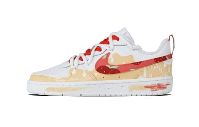 Nike Court Vision 1 Berry Island Cream House Abrasion Resistant Low top Skateboard Shoes Unisex Orange Red