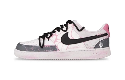 Nike Court Vision 1 Gwendolyn Abrasion Resistant Low top Skateboard Shoes Men's Gray Pink