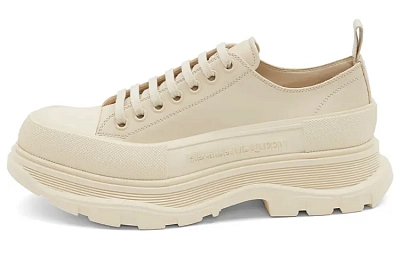 Alexander McQueen Tread Slick Low Lace Up Beige