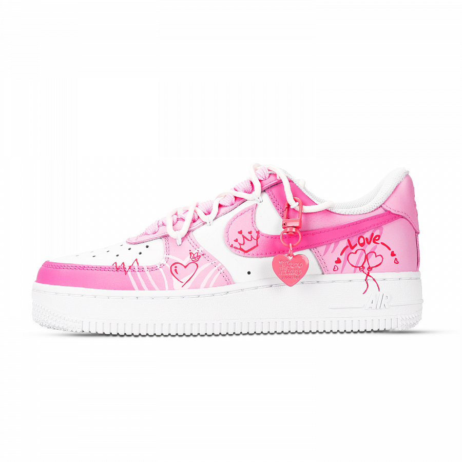 Nike Air Force 1 Love Crown Abrasion Resistant Low Top Skateboard Shoes Unisex Pink White купить в интернет-магазине Yoocart с быстрой доставкой по России.