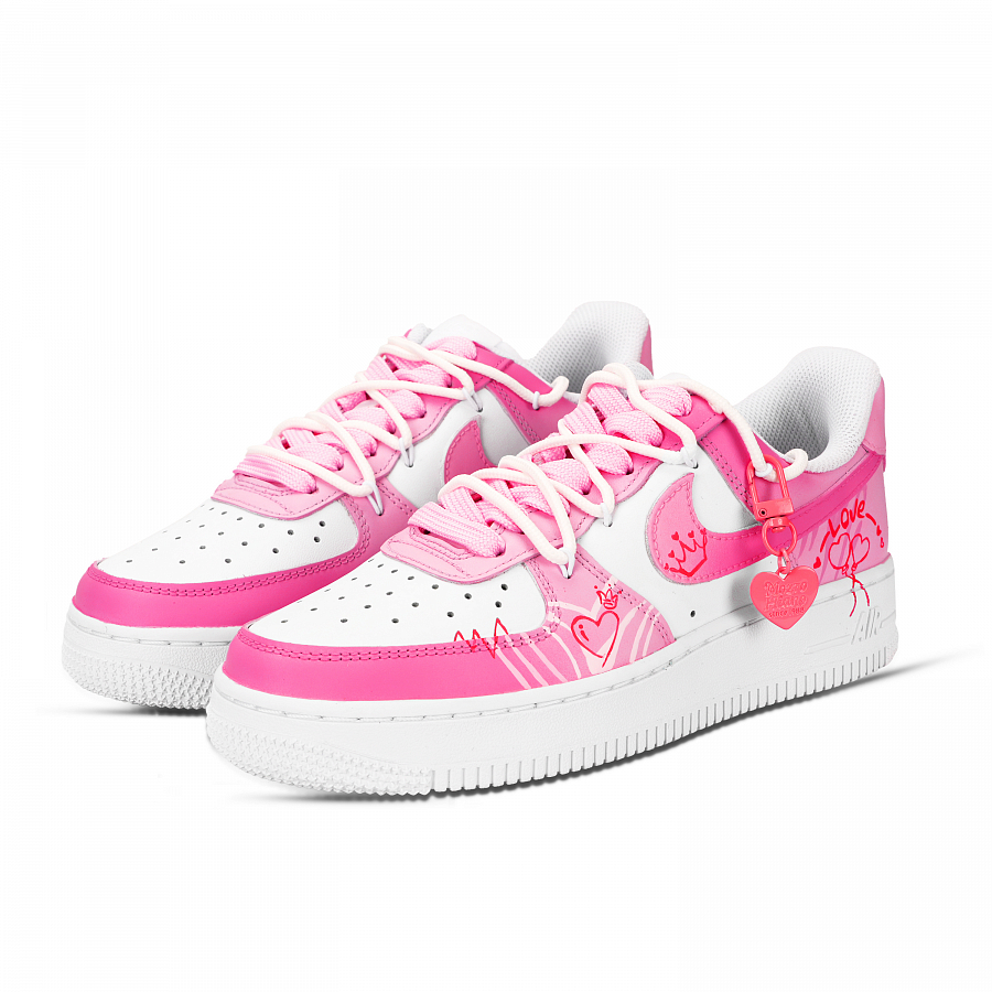 Nike Air Force 1 Love Crown Abrasion Resistant Low Top Skateboard Shoes Unisex Pink White купить в интернет-магазине Yoocart с быстрой доставкой по России.