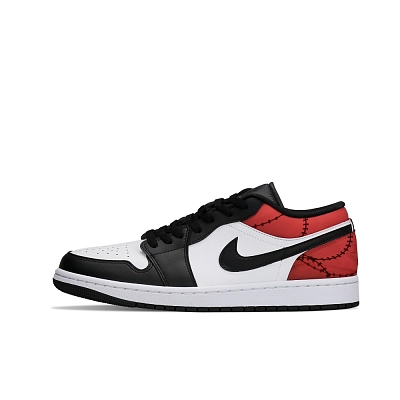 Jordan Air Jordan 1 Lightweight Low top Vintage Basketball Shoes Unisex Black White Red