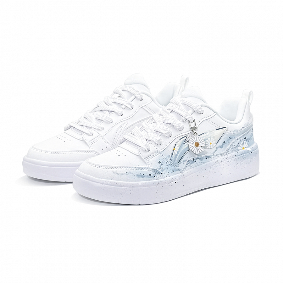 LiNing Acer Truncatum Abrasion Resistant Height Increasing Low top Skateboard Shoes Women's White Blue купить в интернет-магазине Yoocart с быстрой доставкой по России.