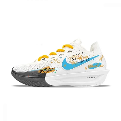 Nike Air Zoom G.T. Cut 3 EP Abrasion Resistant Low top Basketball Shoes Unisex White Yellow