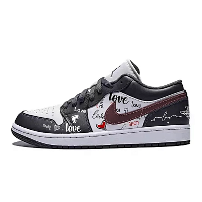 Jordan Air Jordan 1 Abrasion Resistant Low Top Vintage Basketball Shoes Unisex Black White