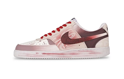 Nike Court Vision 1 Envious White Abrasion Resistant Low top Skateboard Shoes Men's Pink Brown