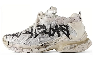 Balenciaga Runner Graffiti Sneaker 'White Black'
