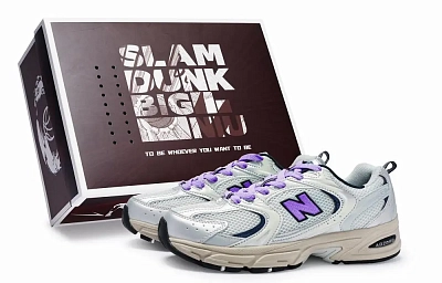 New Balance NB 530 Slip Resistant And Breathable Low Top Running Shoes Unisex Gray Silver Purple