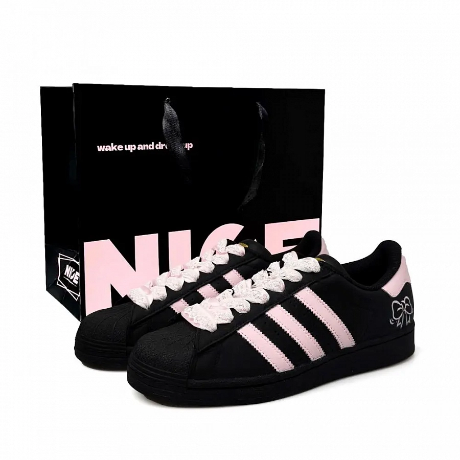 Adidas Originals SUPERSTAR Abrasion Resistant, Lightweight, And Breathable Low top Skateboard Shoes Unisex Black Pink купить в интернет-магазине Yoocart с быстрой доставкой по России.