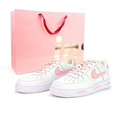 Nike Air Force 1 Abrasion Resistant Low Top Skateboard Shoes Unisex Pink White