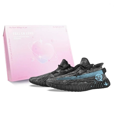 Adidas Originals Yeezy Boost 350 V2 Abrasion Resistant Low top Casual Shoes Unisex Black Blue