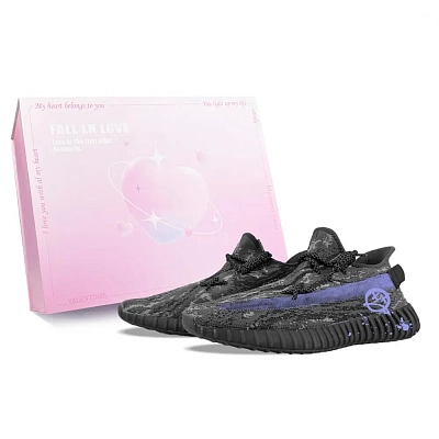 Adidas Originals Yeezy Boost 350 V2 Abrasion Resistant Low top Casual Shoes Unisex Black Purple