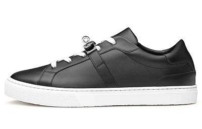 HERMES Day Collection Low Top Stylish Skateboarding Shoes Men's Black