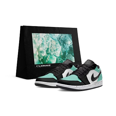 Jordan Air Jordan 1 Low top Vintage Basketball Shoes Unisex Black Green