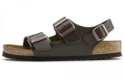 Birkenstock Milano Natural Leather Narrow Fit 'Dark Brown'