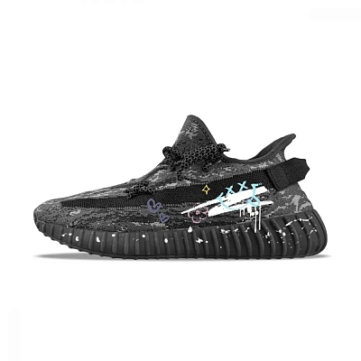 Adidas Originals Yeezy Boost 350 V2 Abrasion Resistant Low top Casual Shoes Unisex Black White