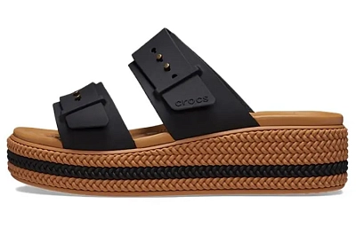 Crocs Brooklyn Woven Buckle Sandals 'Black Brown' Women's