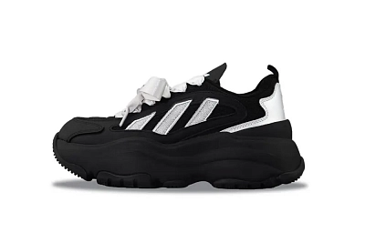 Adidas Originals OZGAIA Abrasion Resistant Low Top Chunky Sneakers Women's Black Silver