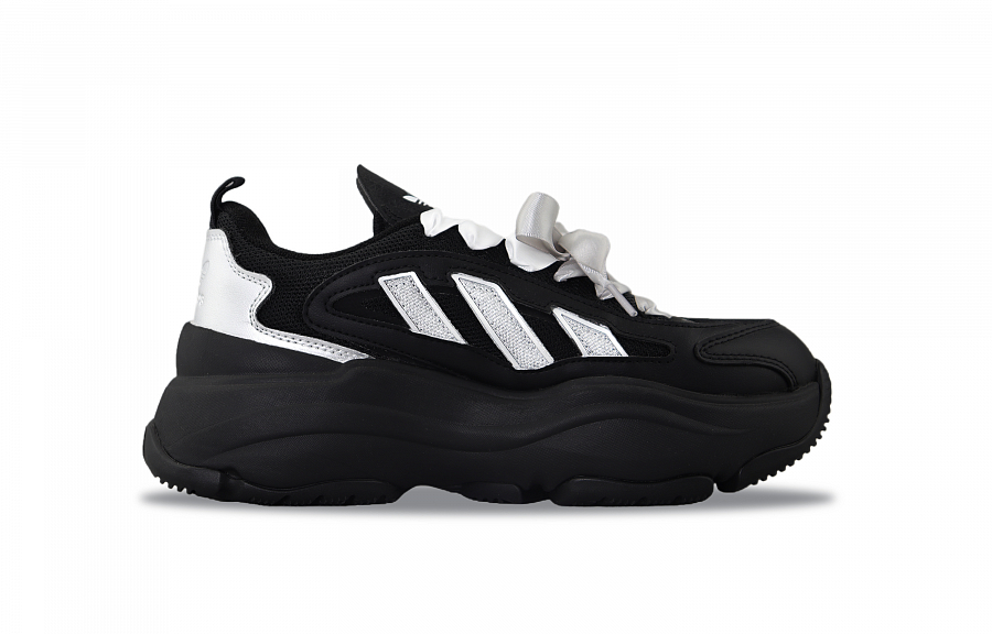 Adidas Originals OZGAIA Abrasion Resistant Low Top Chunky Sneakers Women's Black Silver купить в интернет-магазине Yoocart с быстрой доставкой по России.