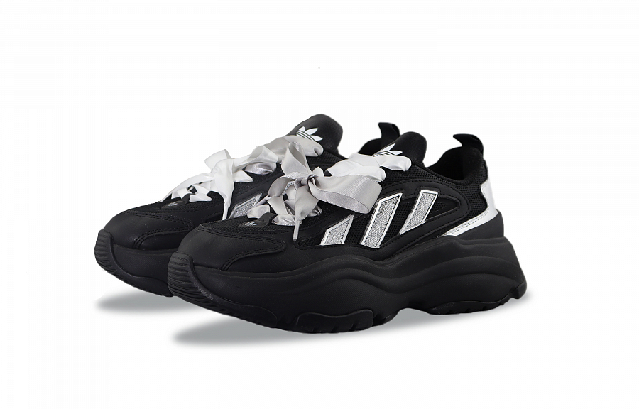 Adidas Originals OZGAIA Abrasion Resistant Low Top Chunky Sneakers Women's Black Silver купить в интернет-магазине Yoocart с быстрой доставкой по России.