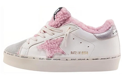 Golden Goose Low Top Stylish Skateboarding Shoes Women's White Pink