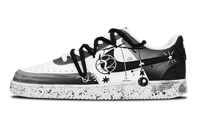 Nike Court Vision 1 Breathable Low Top Skateboard Shoes Men's Black White