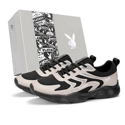 Playboy Low Top Casual Shoes Men's Black/Apricot