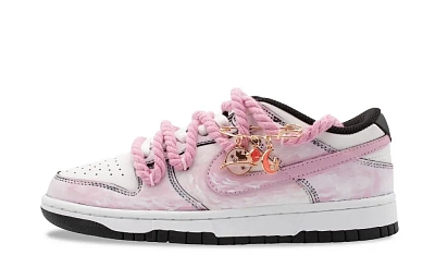 Nike Dunk Pink Ocean Abrasion Resistant Low Top Skateboard Shoes Women's Girly Pink