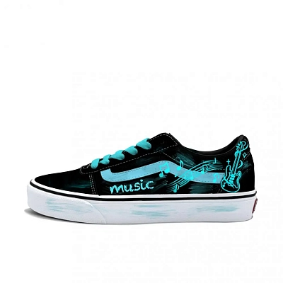 Vans Ward Abrasion Resistant Low Top Skateboard Shoes Men's Blue