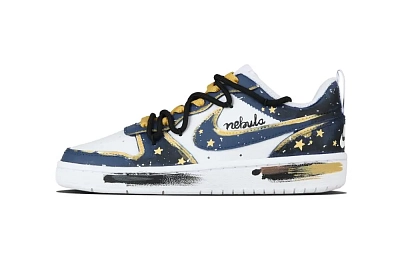 Nike Court Vision 1 Starry Night Abrasion Resistant Low top Skateboard Shoes Unisex Blue Black