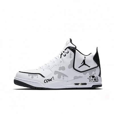 Jordan Courtside 23 Abrasion Resistant Mid top Vintage Basketball Shoes Unisex White Gray