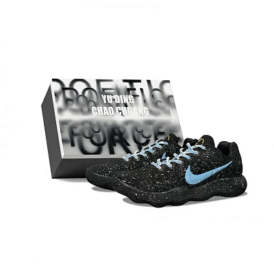 Nike Hyperdunk 2017 YDCC Starry Wave Baby's Breath, Box Abrasion Resistant Low top Basketball Shoes Unisex Black Blue