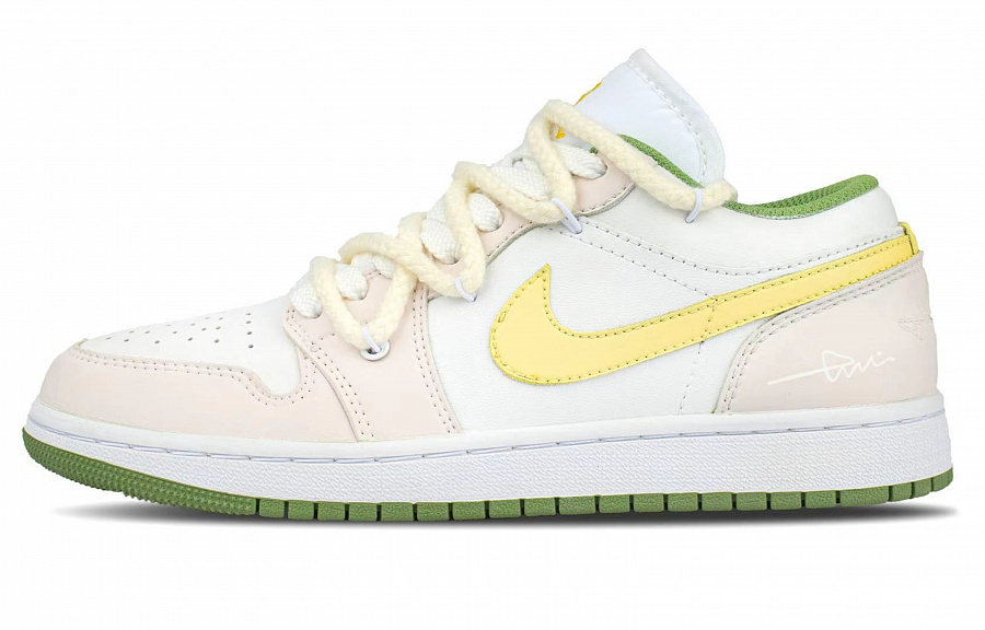 Jordan Air Jordan 1 Evening Lime Box Included Low top Skateboard Shoes Unisex White Pink Yellow купить в интернет-магазине Yoocart с быстрой доставкой по России.