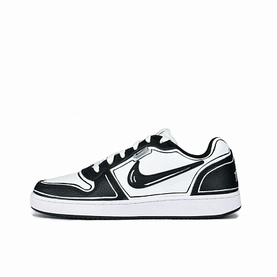 Nike EBERNON Anime Abrasion Resistant Low top Skateboard Shoes Men's Black White