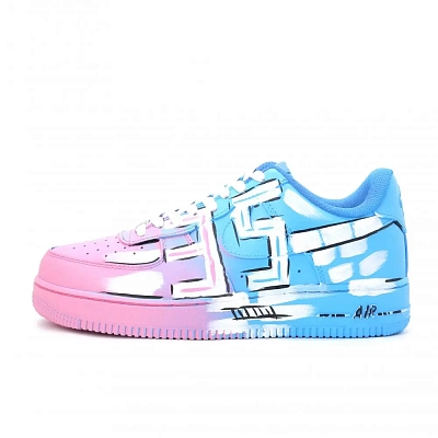 Nike Air Force 1 Racing Livery WRC Support Height Increase Low top Skateboard Shoes Unisex Red Blue Gradient