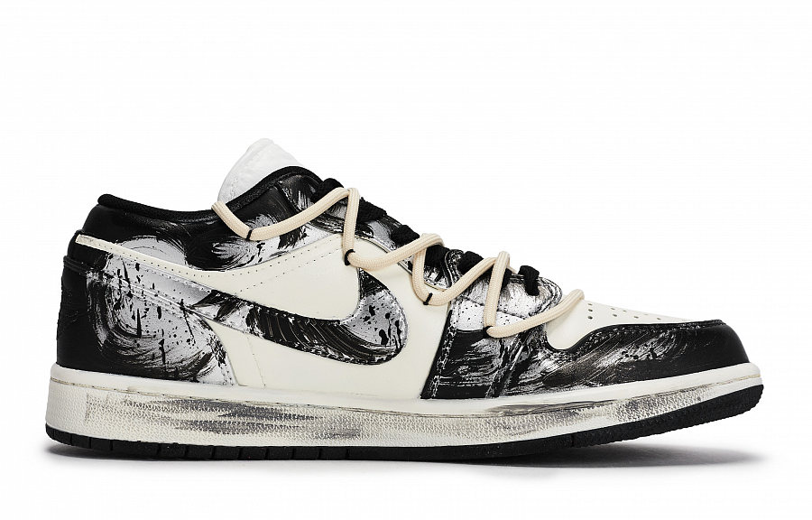 JORDAN Air Jordan 1 Vintage Basketball Shoes Unisex Low top Black/Silver/Beige Yellow купить в интернет-магазине Yoocart с быстрой доставкой по России.