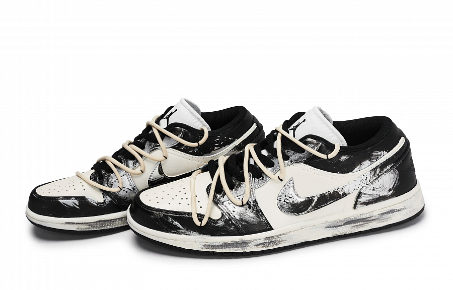 JORDAN Air Jordan 1 Vintage Basketball Shoes Unisex Low top Black/Silver/Beige Yellow купить в интернет-магазине Yoocart с быстрой доставкой по России.