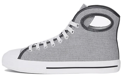 Burberry High top Stylish Skateboarding Shoes Men's Black White