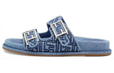 FENDI Feel Denim Slides Women's