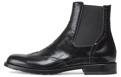 FENDI O'Lock Ankle Length Chelsea Boots Men's Black