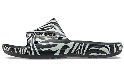 Crocs Slide Slippers Women's Black/Zebra Print