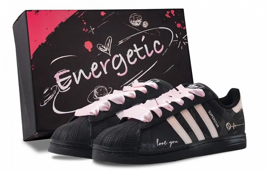 Adidas Originals Superstar 2 Rose Love Letter Abrasion Resistant Low top Skateboard Shoes Unisex Black Pink купить в интернет-магазине Yoocart с быстрой доставкой по России.