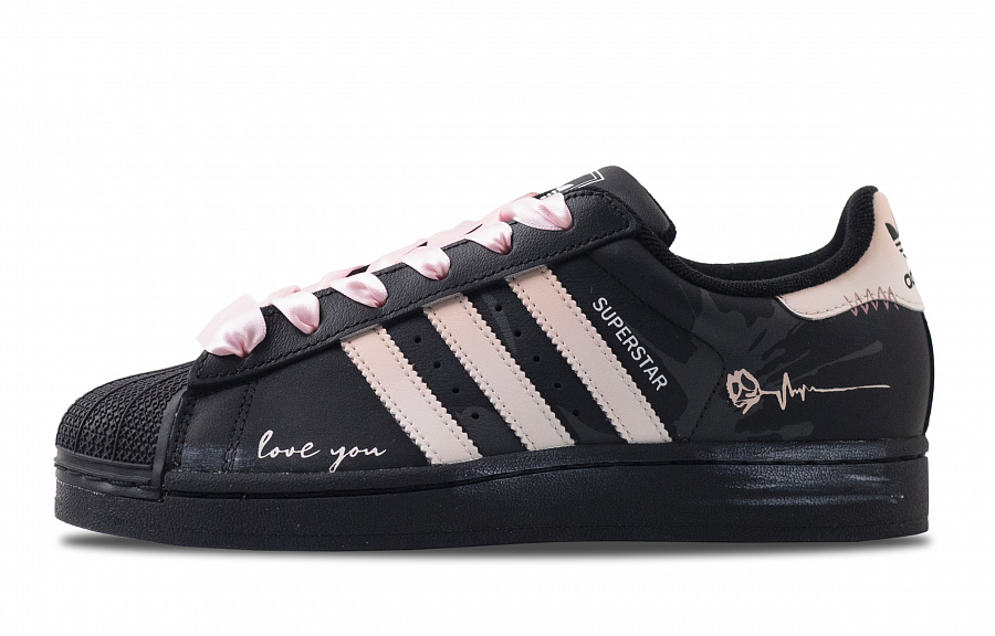 Adidas Originals Superstar 2 Rose Love Letter Abrasion Resistant Low top Skateboard Shoes Unisex Black Pink купить в интернет-магазине Yoocart с быстрой доставкой по России.