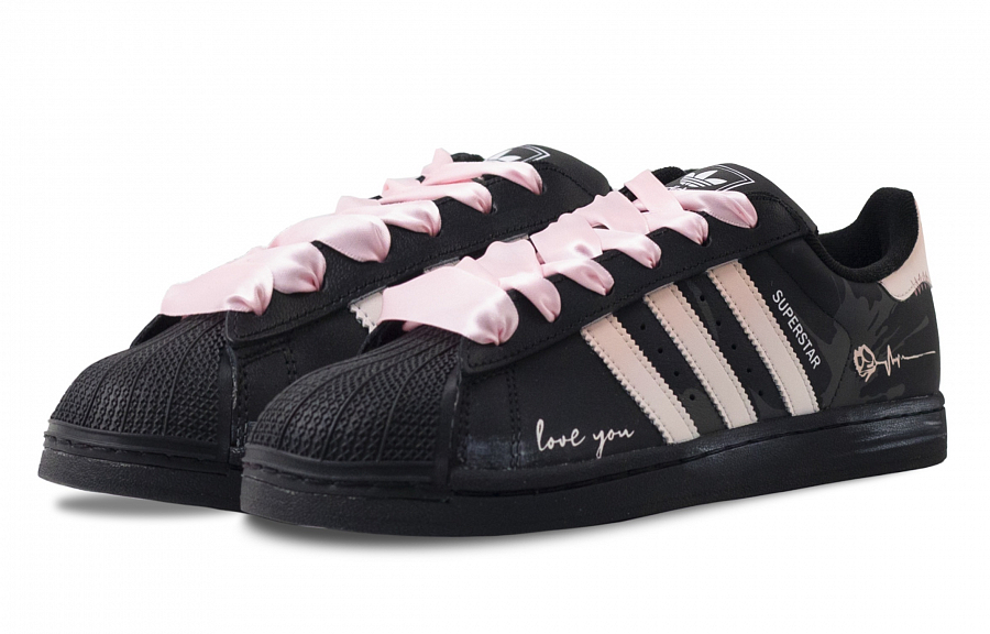 Adidas Originals Superstar 2 Rose Love Letter Abrasion Resistant Low top Skateboard Shoes Unisex Black Pink купить в интернет-магазине Yoocart с быстрой доставкой по России.