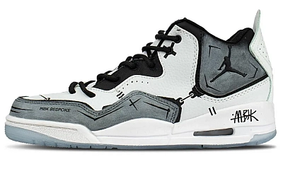 Jordan Courtside 23 Coverage Impact Resistant Mid top Vintage Basketball Shoes Unisex Gray