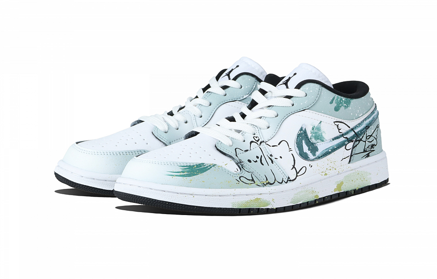 Jordan Air Jordan 1 Mint Morning Island Low top Skateboard Shoes Unisex Silver купить в интернет-магазине Yoocart с быстрой доставкой по России.