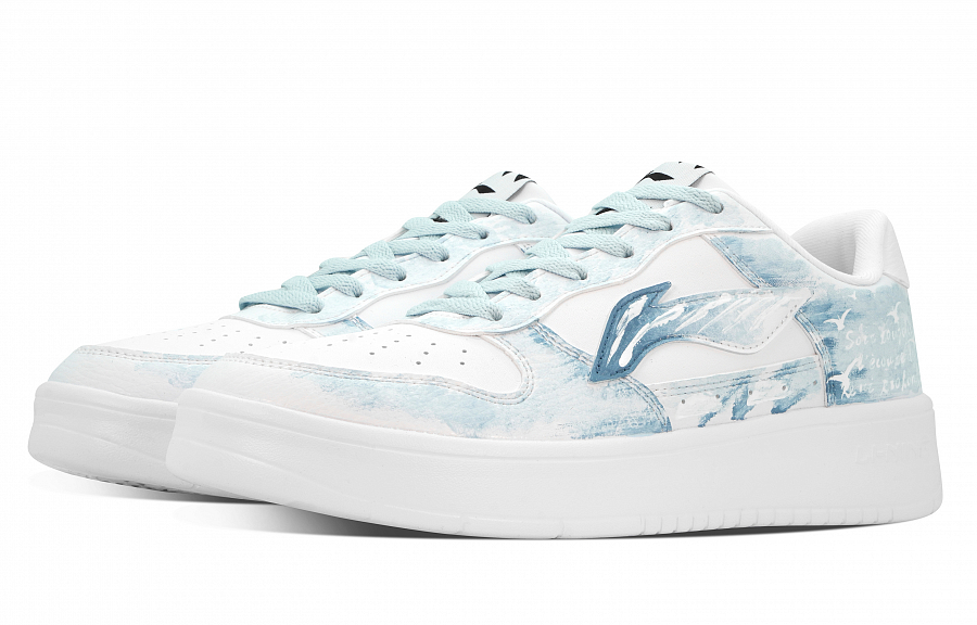 LiNing Pontoon Boats Abrasion Resistant Coverage Cushioning Low top Skateboard Shoes Men's White Blue купить в интернет-магазине Yoocart с быстрой доставкой по России.
